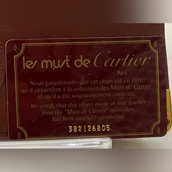 Cartier Bordeaux Leather Must de Cartier A5 Document Case Clutch Bag Wristlet - Picture 10 of 11